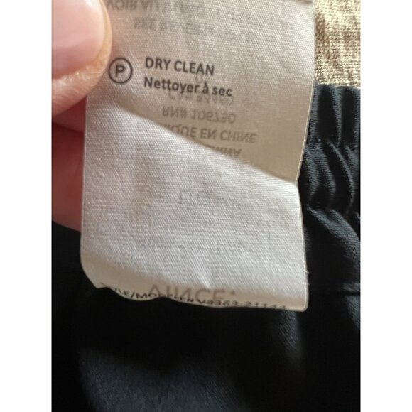 Vintage Vince navy silk pull-on pants flowy wide leg sz L officecore minimalist - Picture 10 of 10